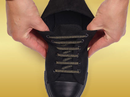 Atacadores elásticos Ata® cor preto dourado