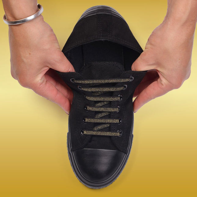 Atacadores elásticos Ata® cor preto dourado