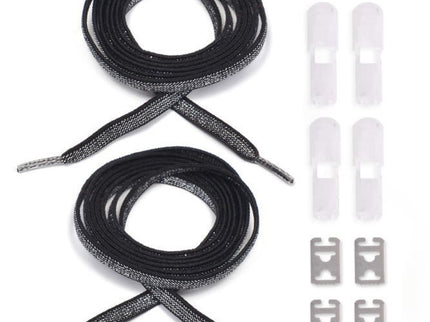 Atacadores elásticos Ata® cor preto prateado