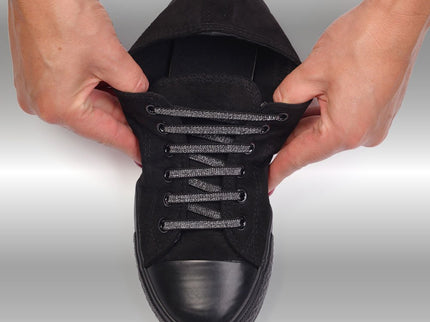 Atacadores elásticos Ata® cor preto prateado