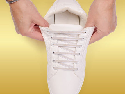 Atacadores elásticos Ata® cor branco dourado